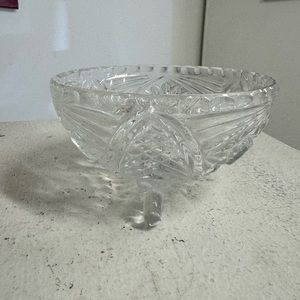 Vintage crystal footed candy dish